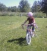 Courtney on her first bike